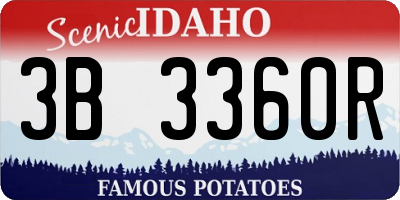 ID license plate 3B3360R