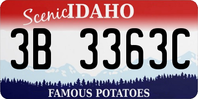 ID license plate 3B3363C