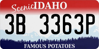 ID license plate 3B3363P