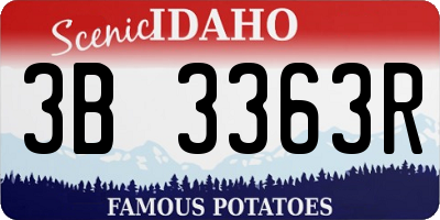 ID license plate 3B3363R