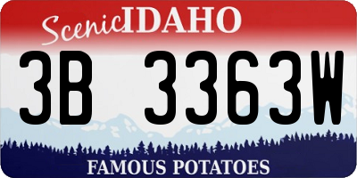 ID license plate 3B3363W
