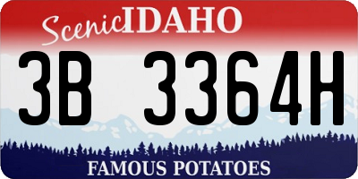 ID license plate 3B3364H