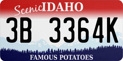 ID license plate 3B3364K
