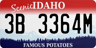 ID license plate 3B3364M