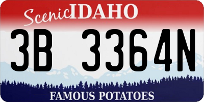 ID license plate 3B3364N