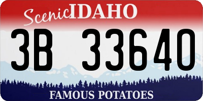 ID license plate 3B3364O