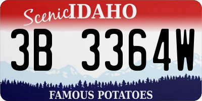 ID license plate 3B3364W
