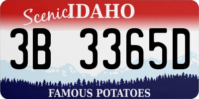 ID license plate 3B3365D