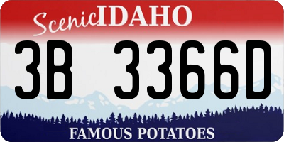 ID license plate 3B3366D