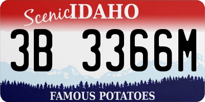 ID license plate 3B3366M