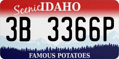 ID license plate 3B3366P