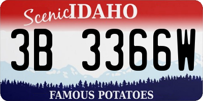 ID license plate 3B3366W