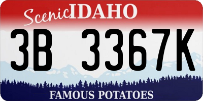 ID license plate 3B3367K