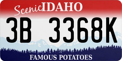 ID license plate 3B3368K