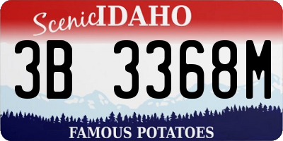 ID license plate 3B3368M
