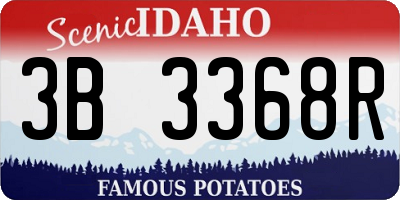 ID license plate 3B3368R