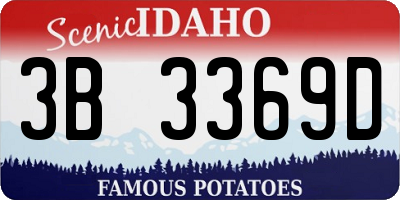ID license plate 3B3369D