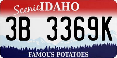 ID license plate 3B3369K