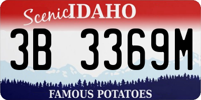 ID license plate 3B3369M