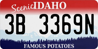 ID license plate 3B3369N