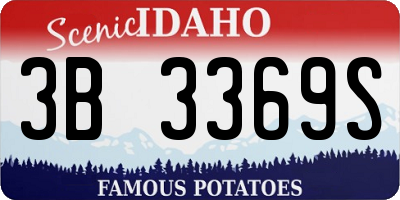 ID license plate 3B3369S