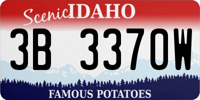 ID license plate 3B3370W