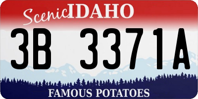 ID license plate 3B3371A