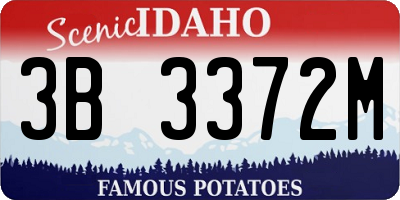 ID license plate 3B3372M