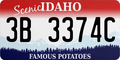 ID license plate 3B3374C