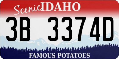 ID license plate 3B3374D