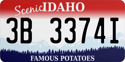 ID license plate 3B3374I