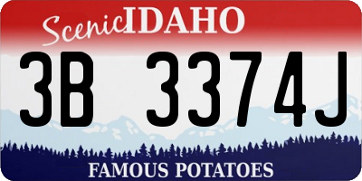 ID license plate 3B3374J