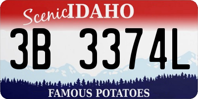 ID license plate 3B3374L
