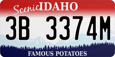 ID license plate 3B3374M