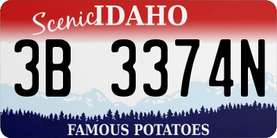 ID license plate 3B3374N