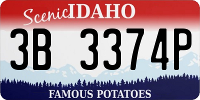 ID license plate 3B3374P