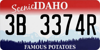 ID license plate 3B3374R