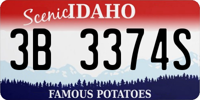 ID license plate 3B3374S