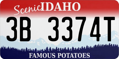ID license plate 3B3374T