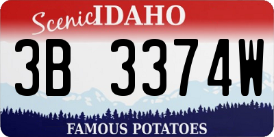 ID license plate 3B3374W