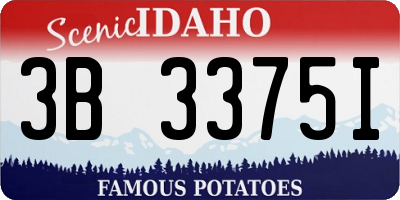 ID license plate 3B3375I