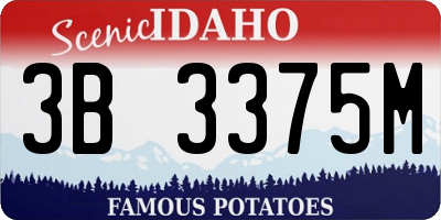 ID license plate 3B3375M