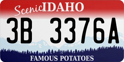 ID license plate 3B3376A