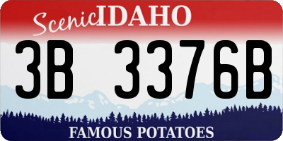 ID license plate 3B3376B