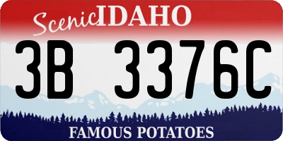 ID license plate 3B3376C