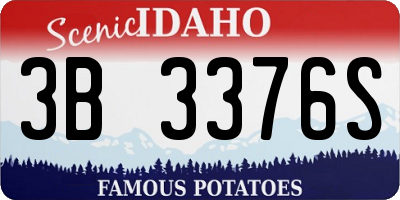 ID license plate 3B3376S