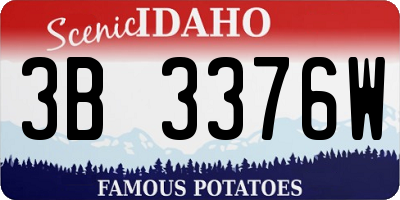 ID license plate 3B3376W