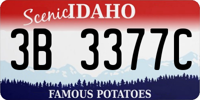 ID license plate 3B3377C