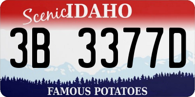 ID license plate 3B3377D
