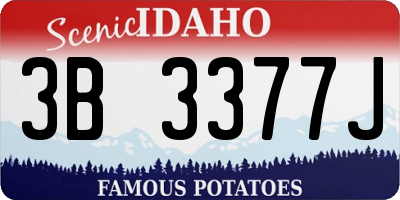 ID license plate 3B3377J
